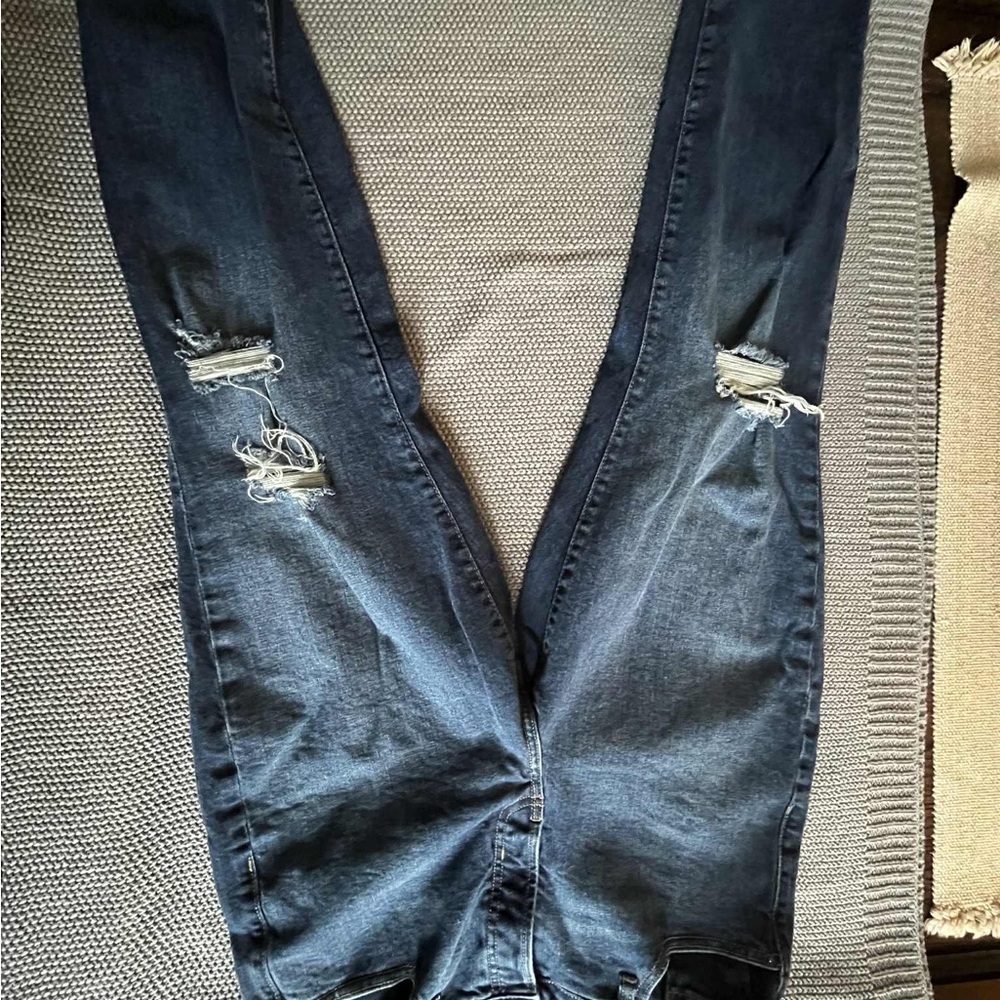 Old Navy Dark Blue Distressed Skinny Jeans